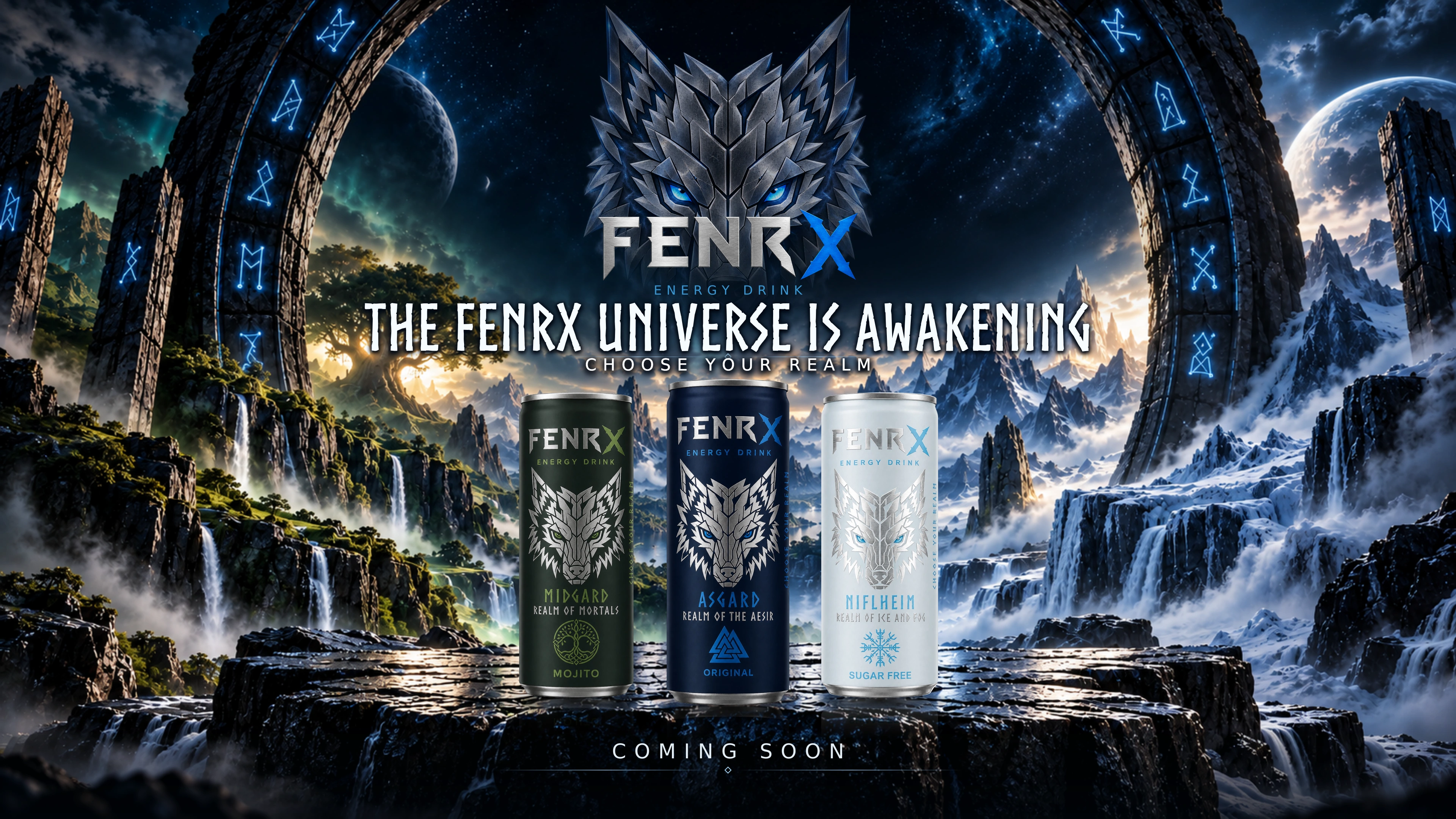 FENrx Energy. The FENrx universe is awakening.
             Choose your realm. Coming soon.
